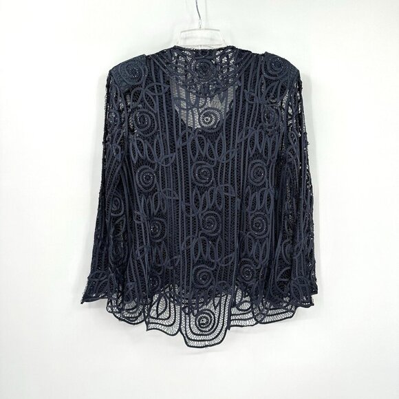 SOULMATES 3 piece set skirt jacket shell silk formal beaded evening graphite L - Picture 9 of 16